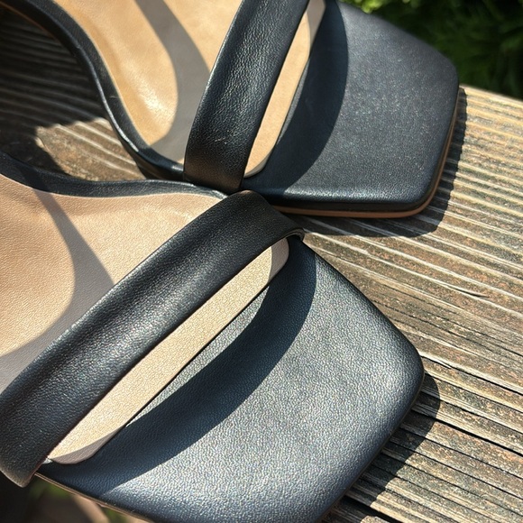 Splendid Keeva Sandal. Black Espadrille Block Heel. Leather. - Picture 5 of 9